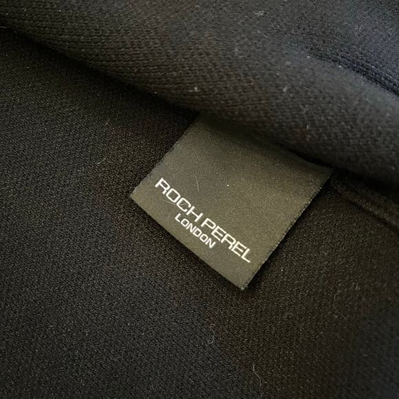 Roch Perel Collared Cardigan XS Black Button Chic Minimalist Quiet Luxury Work - Picture 7 of 10